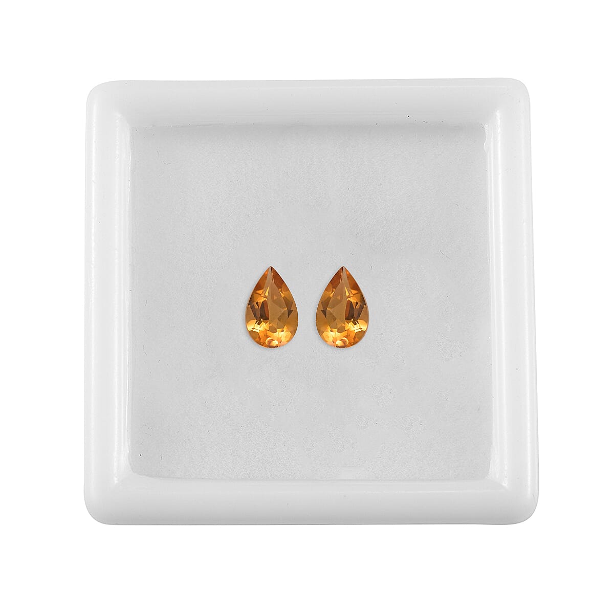 Serra Gaucha Citrine Set of 2 (Pear 8x5 mm) 1.31 ctw Loose Gemstone