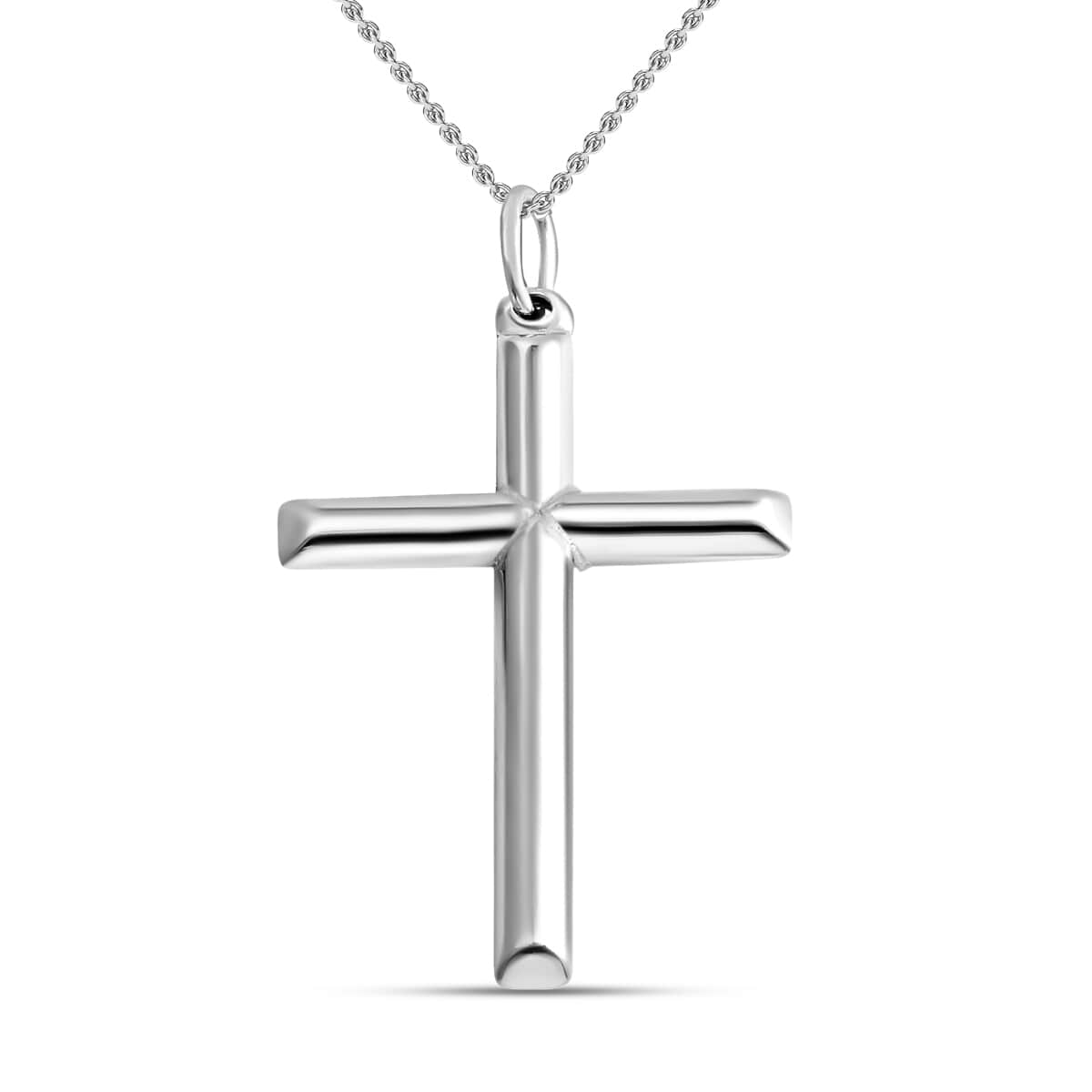 Sterling Silver Cross Pendant Necklace 18 Inches 3.40 Grams image number 0