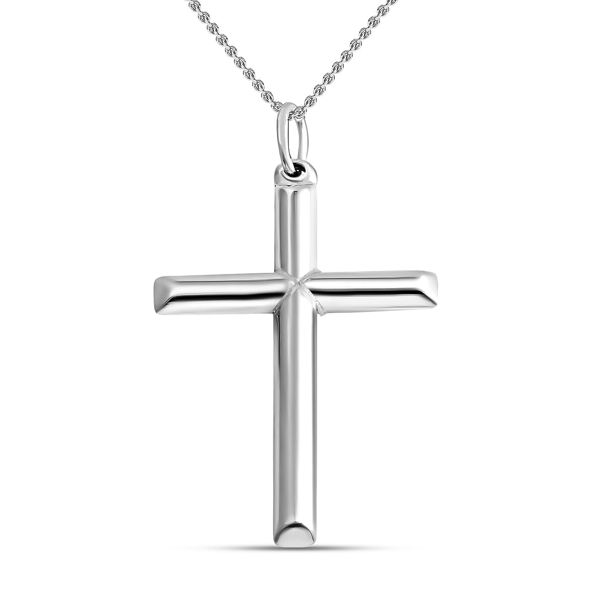 Sterling Silver Cross Pendant Necklace 18 Inches 3.40 Grams image number 0