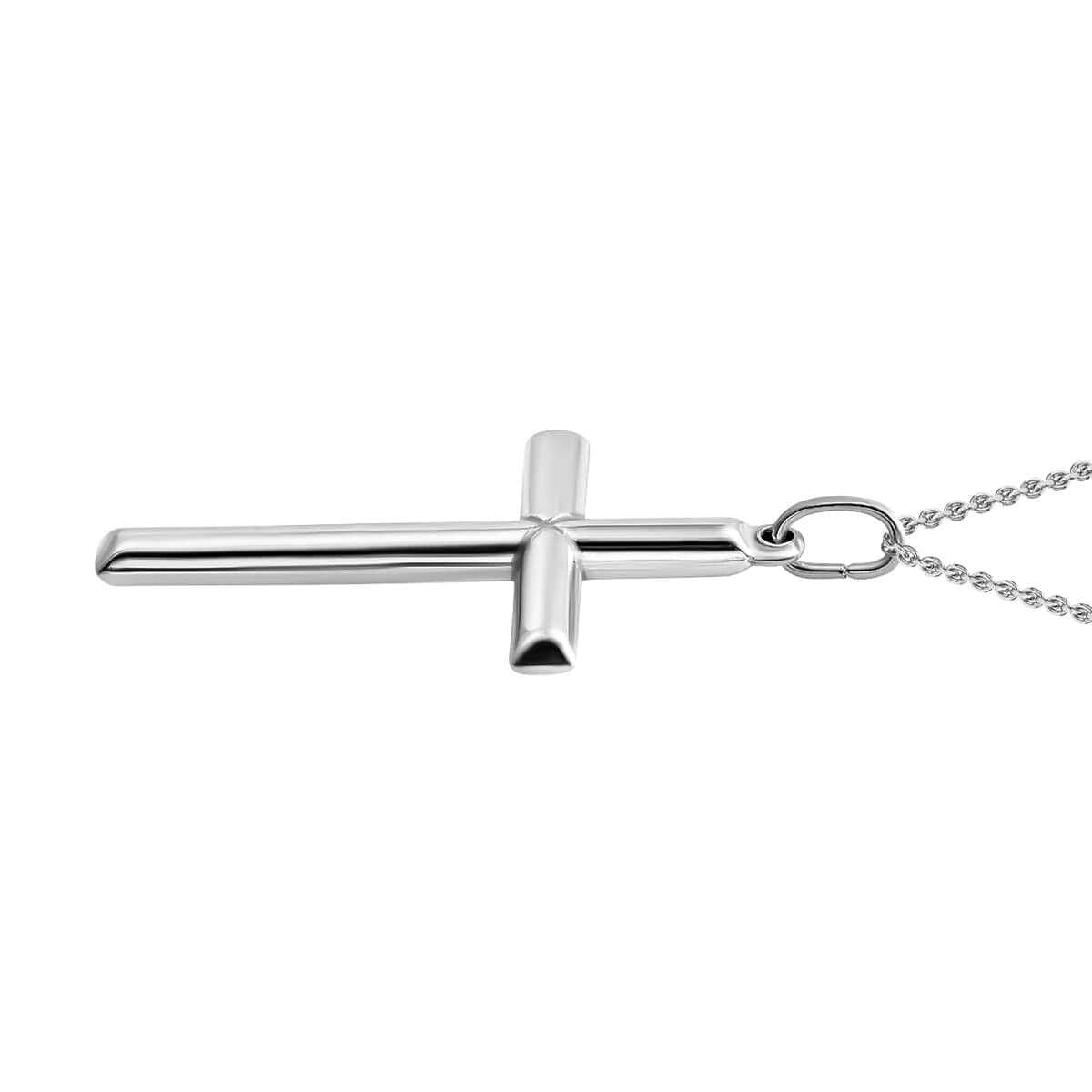 Cross Pendant Necklace 18 Inch in Sterling Silver 3.40 Grams image number 1