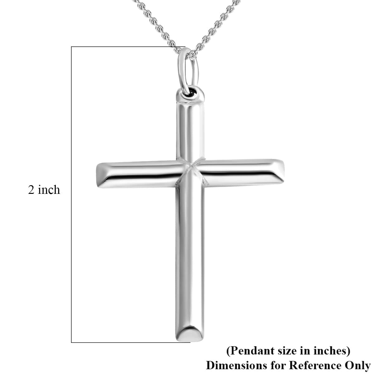 Sterling Silver Cross Pendant Necklace 18 Inches 3.40 Grams image number 3