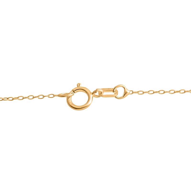 14K Yellow Gold Over Sterling Silver Cross Pendant Necklace 18 Inches 1.40 Grams