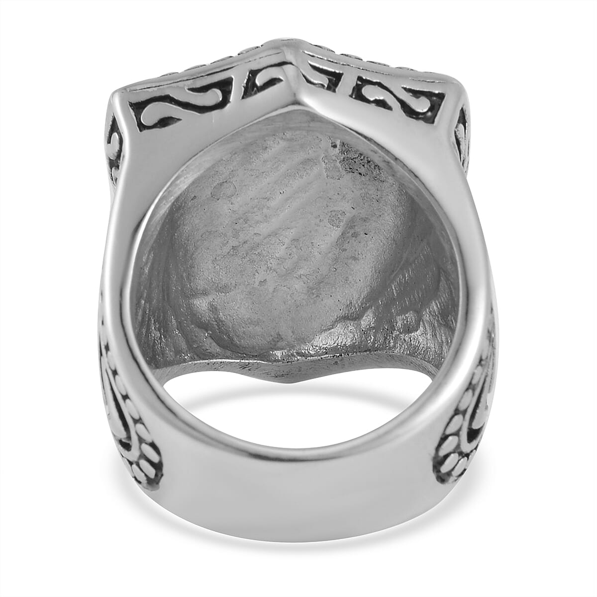 Black Oxidized Stainless Steel Men's Ring (Size 9.0) image number 4