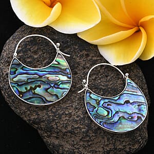 Abalone Shell Earrings in Sterling Silver