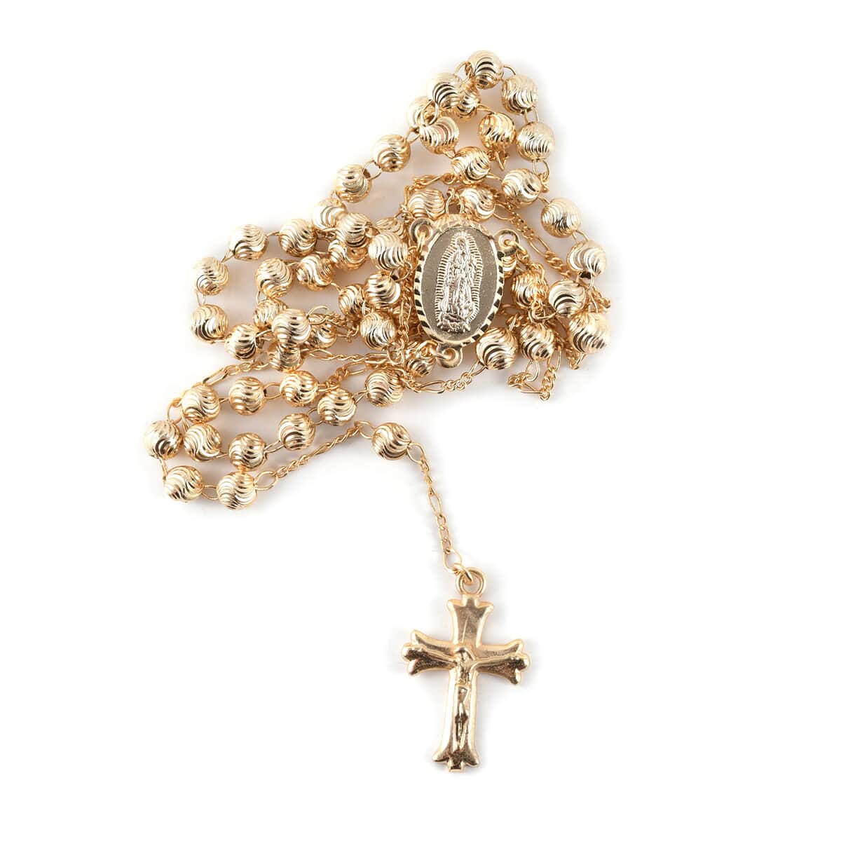 Rosary Style Necklace 26 Inches in Goldtone image number 1