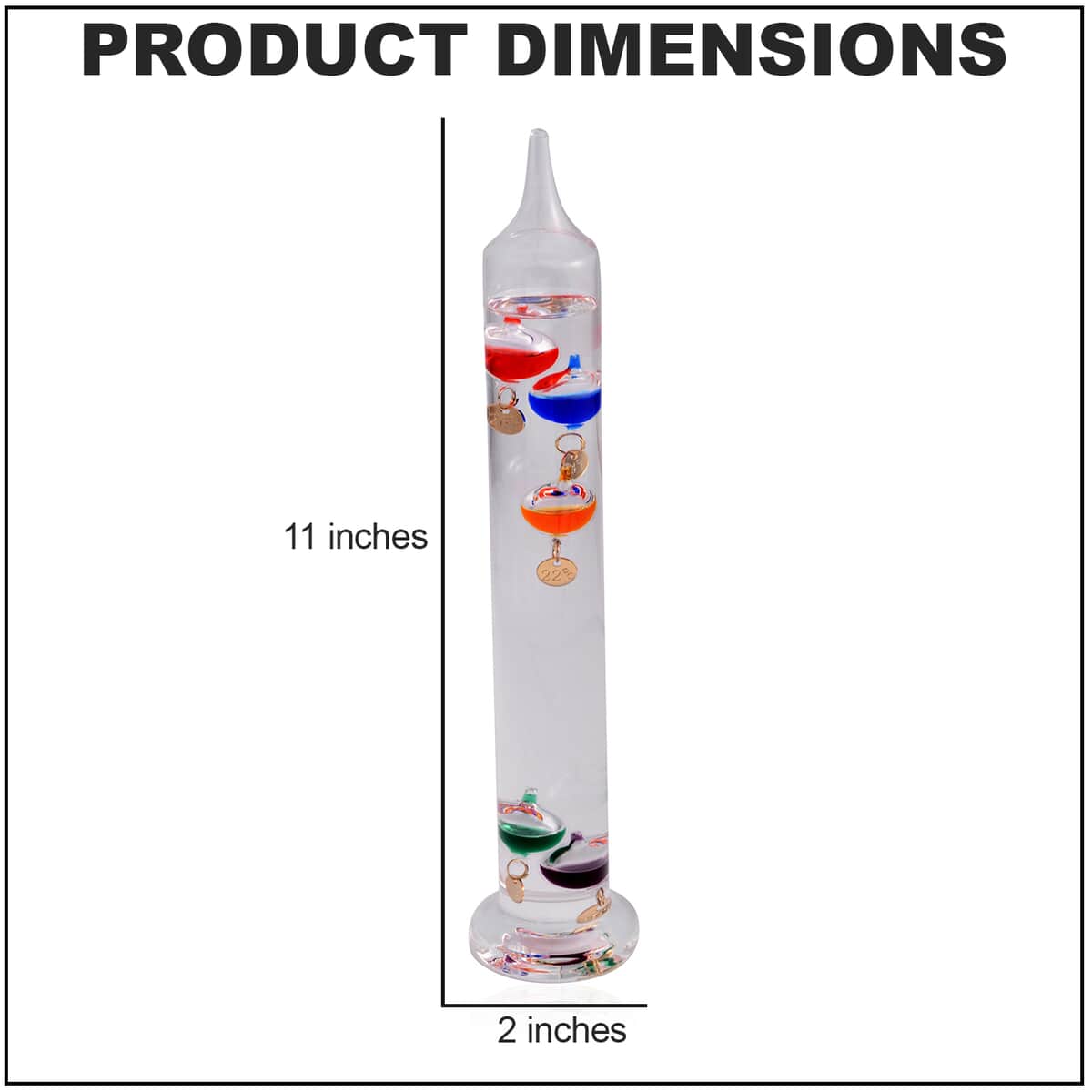 Multicolor Galileo Thermometer with Floating Balls, Weather Predictor Office Home Desk Table Decor, Indoor Decorations Gifts image number 3