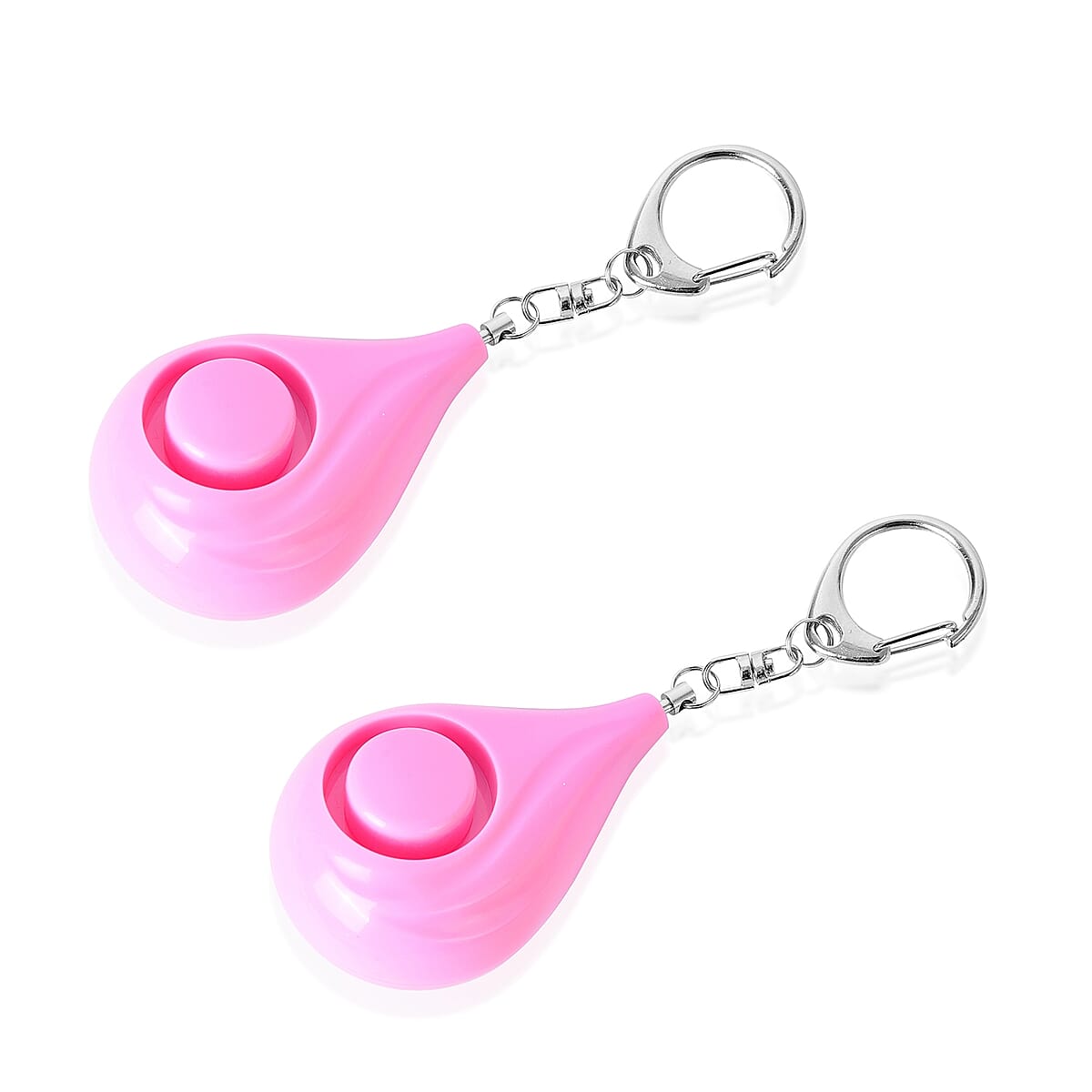 Set of 2 Personal Safety Pink Alarm Keychains (3xLR44 Batteries Included) image number 0