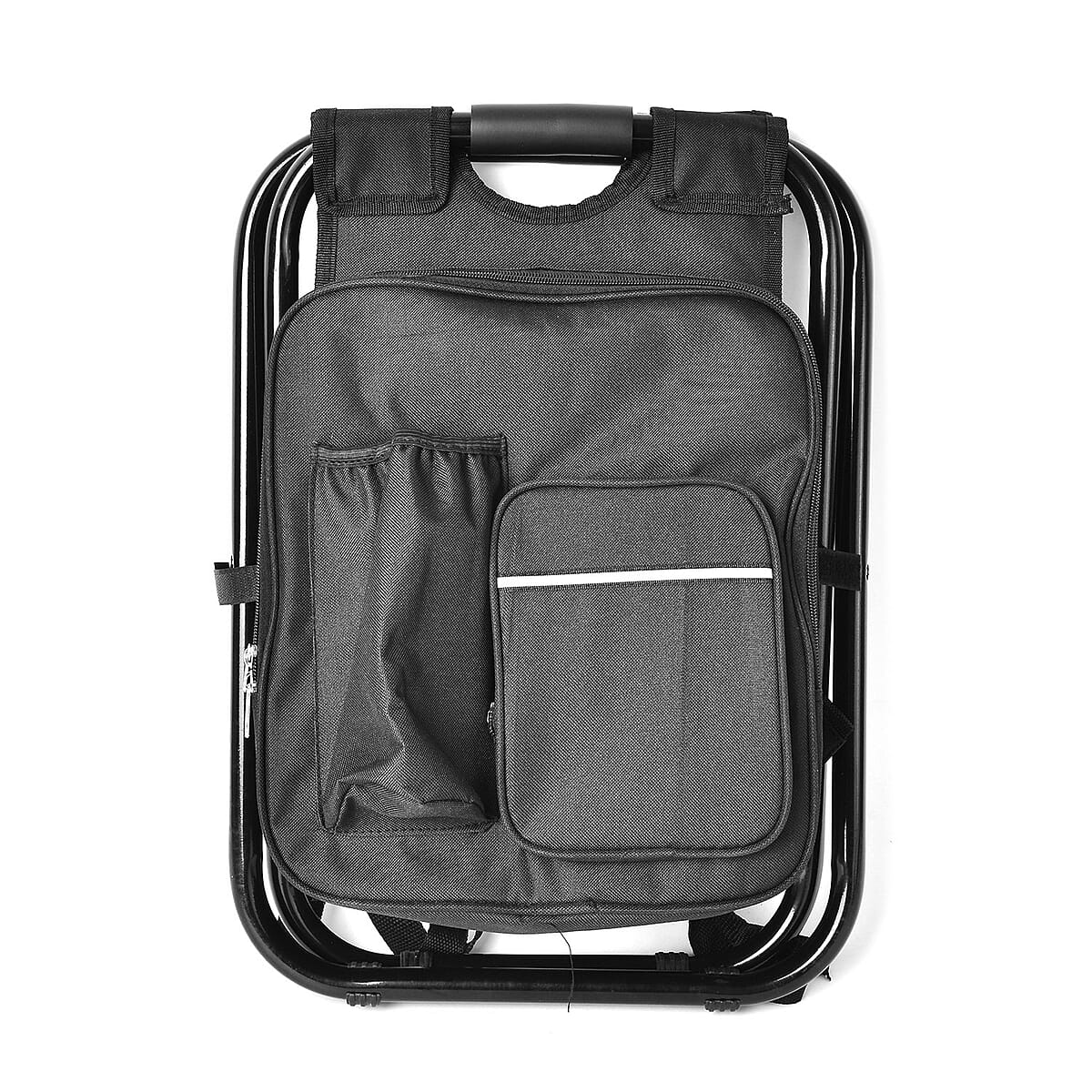 Black Portable Folding Chair with Cooler Back Pack image number 6