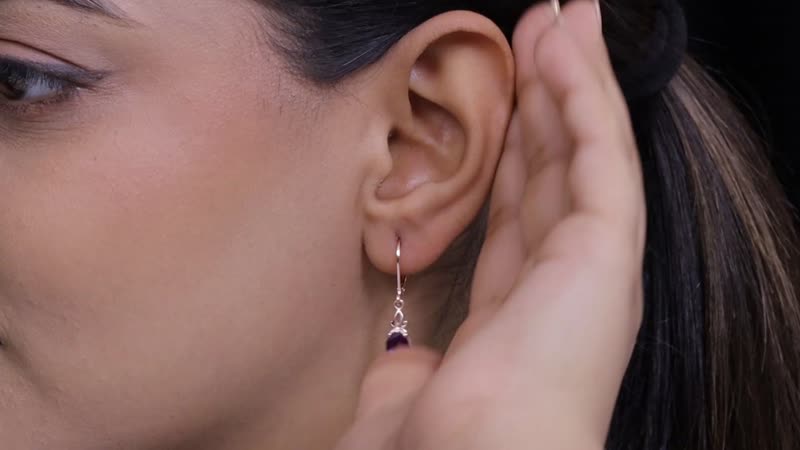 1.40 ctw Amethyst Earrings in 14K Rose Gold Over Sterling Silver