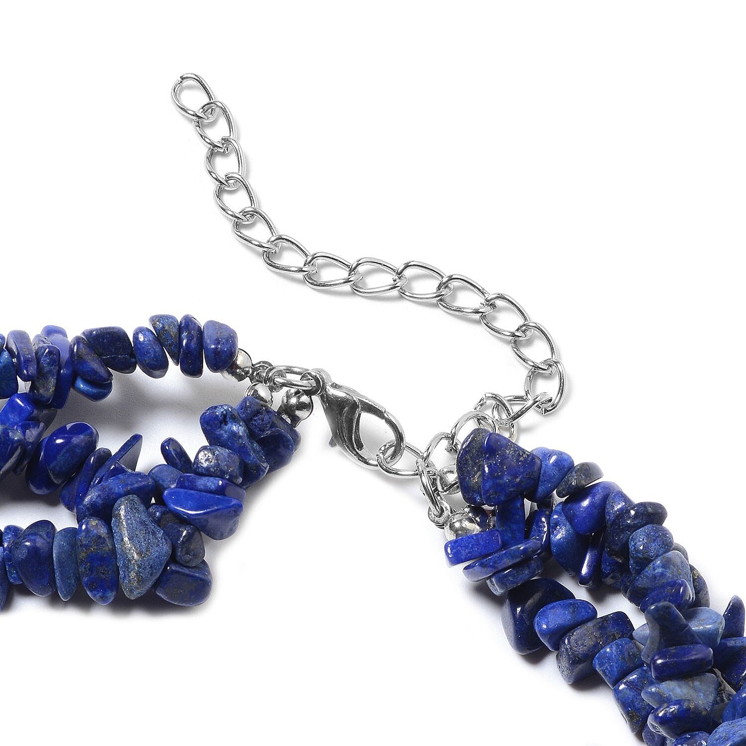 Lapis Lazuli Bead Layered Necklace in Black Oxidized Silvertone, Lapis Lazuli Pendant For Women