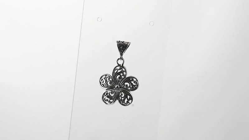 BALI LEGACY Swirl Flower Pendant in Sterling Silver 3.8 Grams