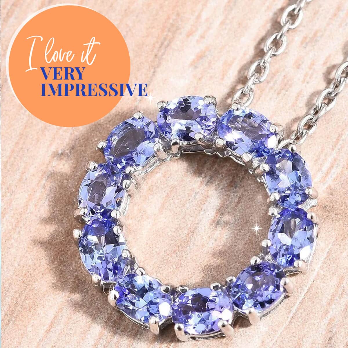 Premium Tanzanite Circle Pendant Necklace in Platinum Over Sterling Silver , Circle of Life Pendant, Tanzanite Pendant Necklace (20 Inches) 1.75 ctw image number 1