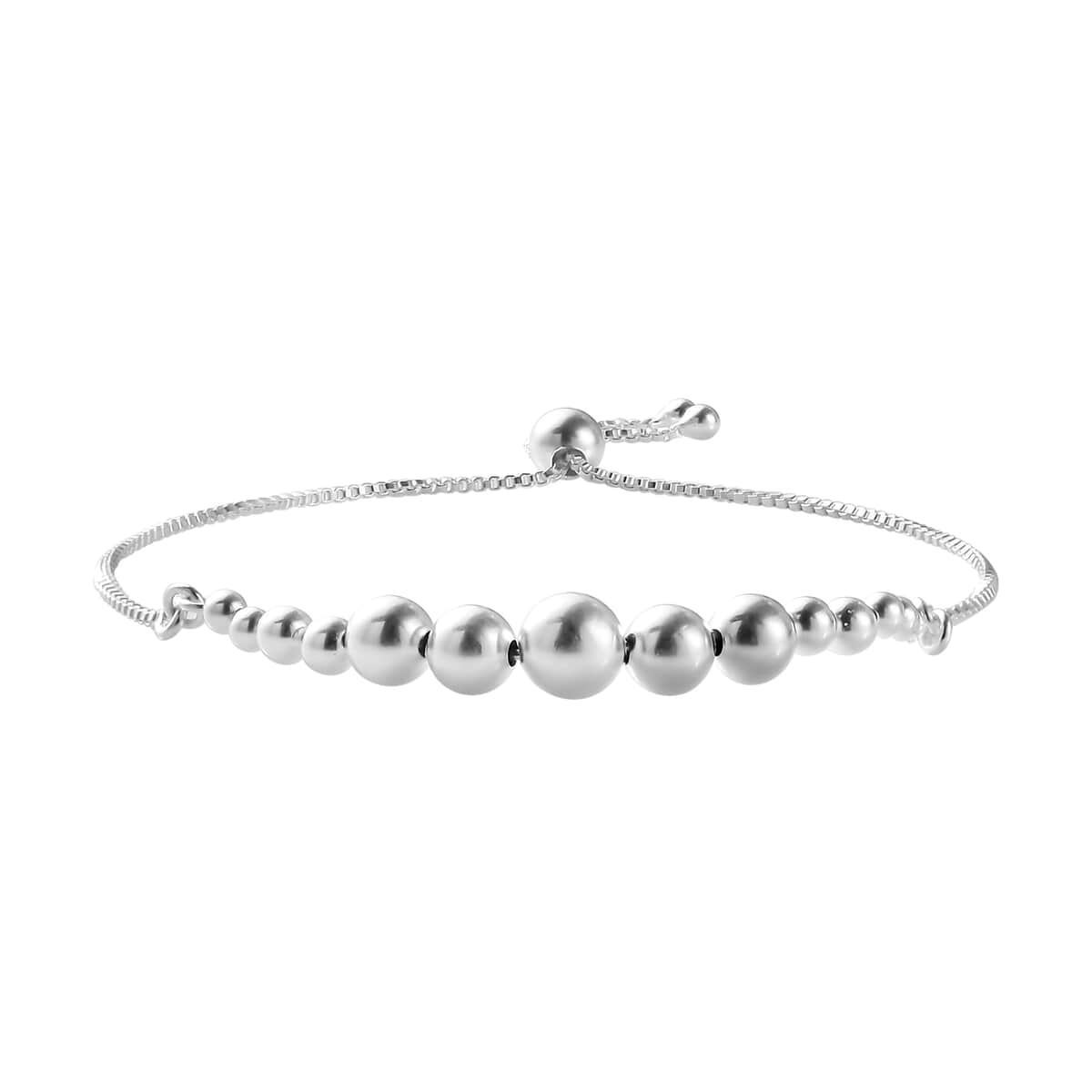 925 Sterling Silver Bead Bracelet, Artisan Crafted Line Bracelet For Women, Unique Jewelry Gifts, Adjustable Bolo Bracelet image number 0