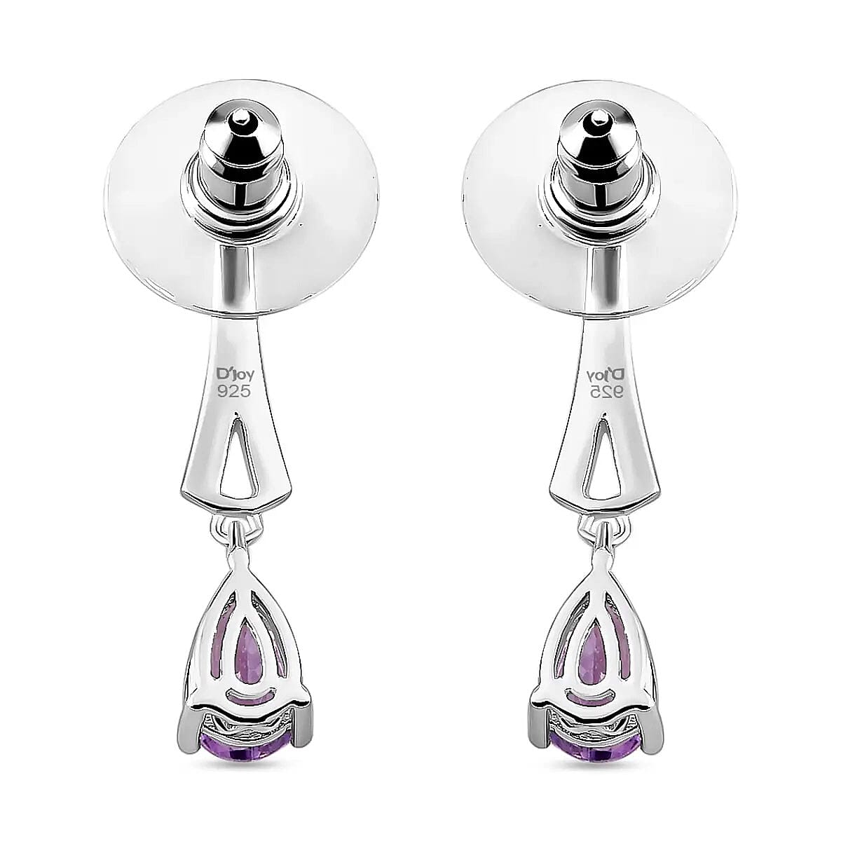 D'Joy Amethyst Earrings, Rose De France Amethyst 1.50 ctw Drop Earrings, Silver Drop Earrings, Sterling Silver Earrings