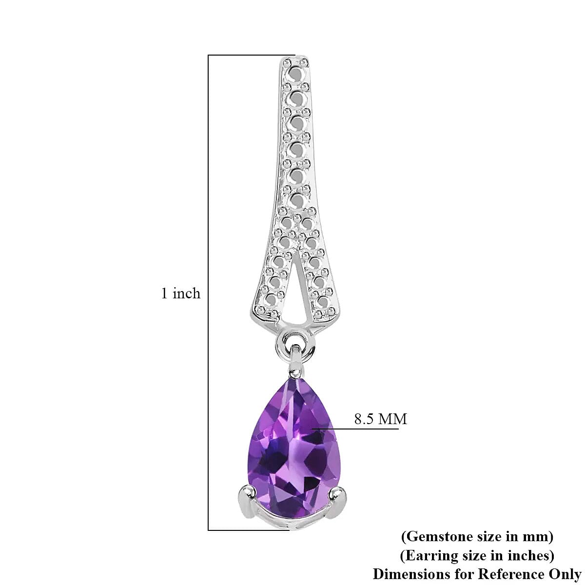 D'Joy Amethyst Earrings, Rose De France Amethyst 1.50 ctw Drop Earrings, Silver Drop Earrings, Sterling Silver Earrings