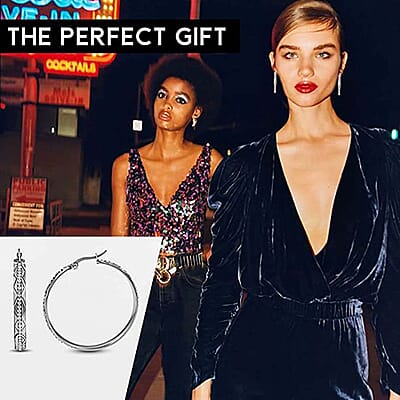 Austrian Crystal Hoop Earrings in Stainless Steel
