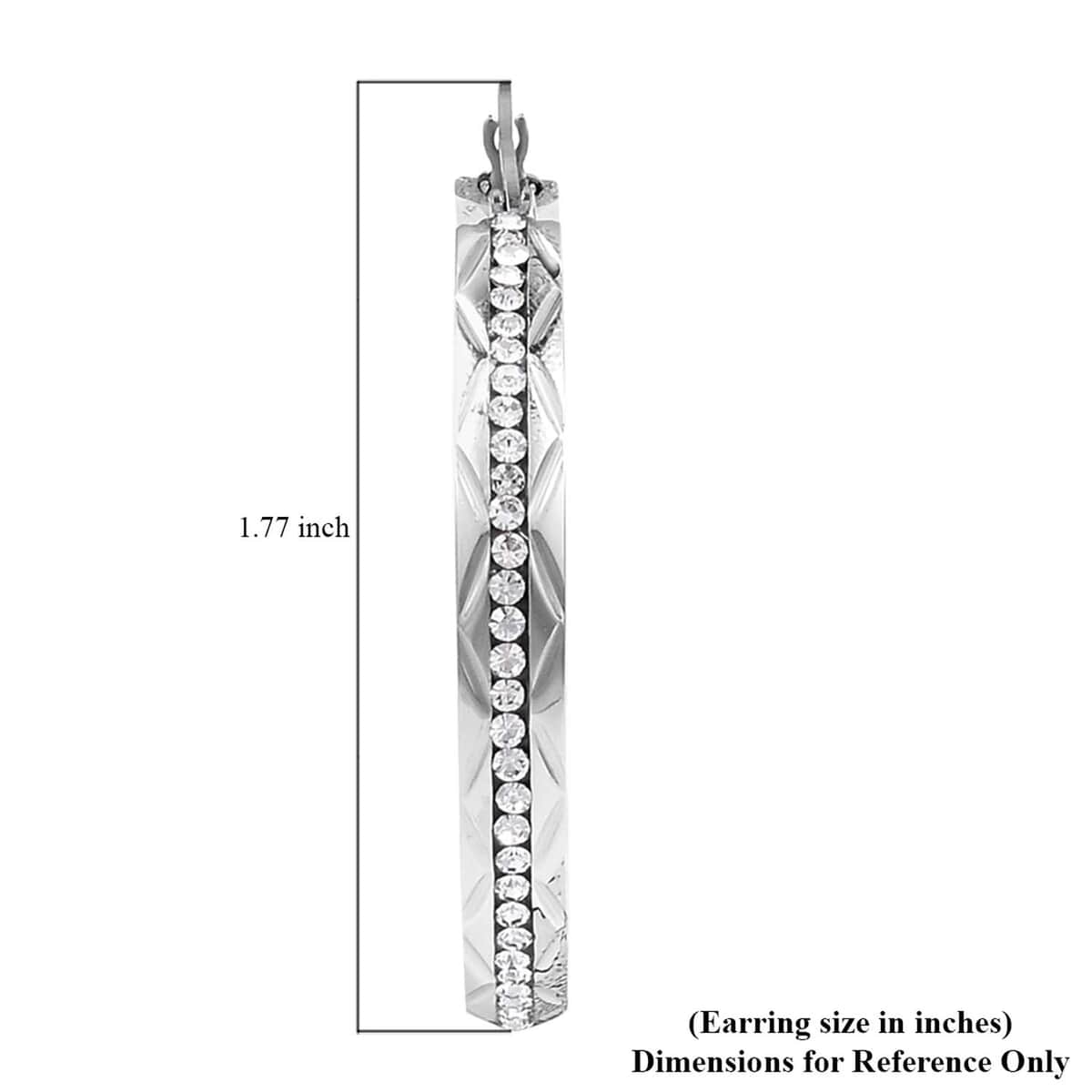 Austrian Crystal Hoop Earrings in Stainless Steel image number 6