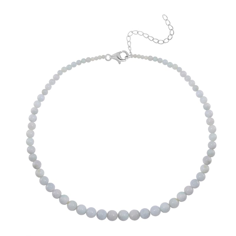 Natural Jade 226.00 ctw Earrings and Beaded Necklace in Sterling Silver 18-20 Inches