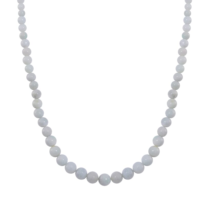 Natural Jade 226.00 ctw Earrings and Beaded Necklace in Sterling Silver 18-20 Inches
