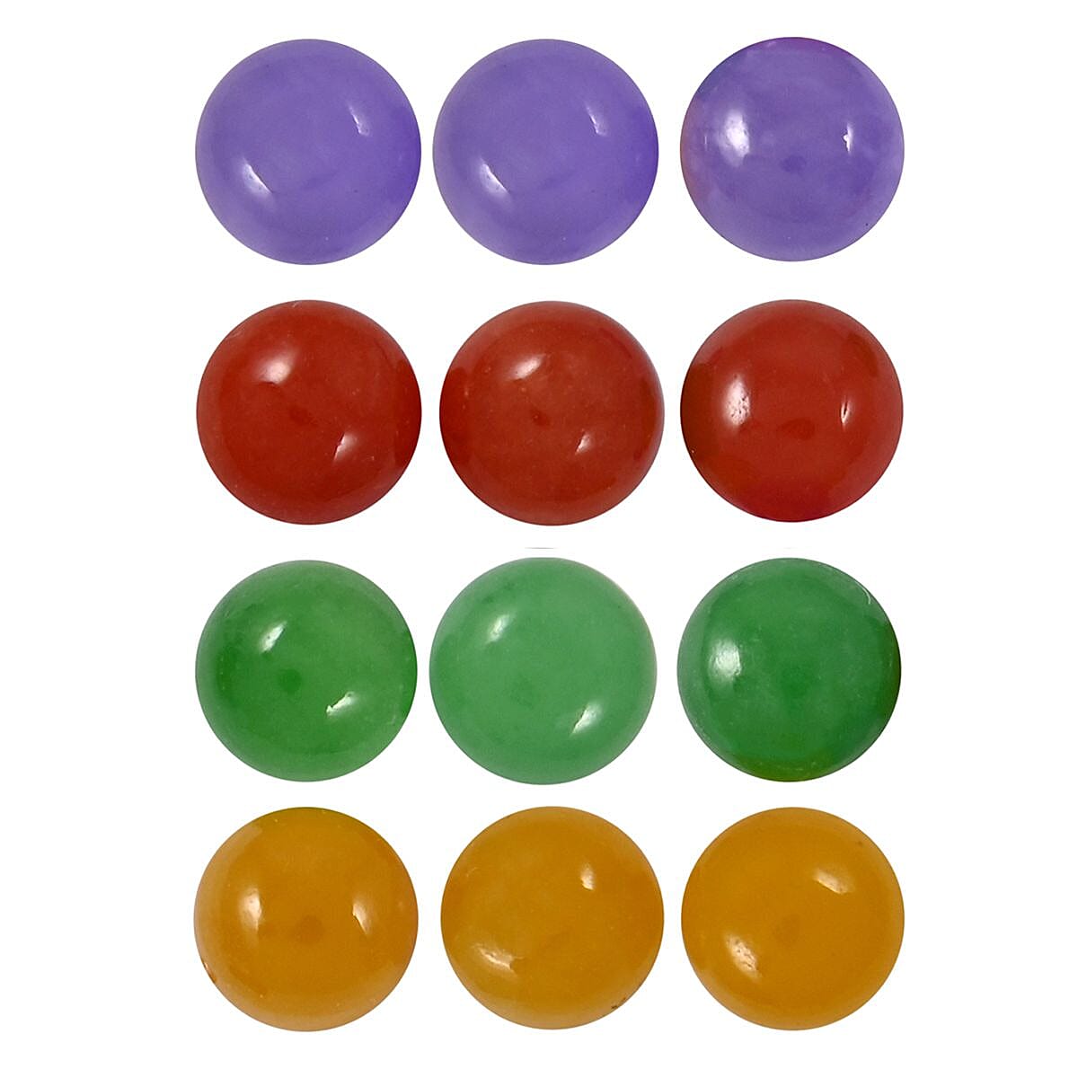 Multi Color Jade Set of 12 (D) (Rnd 5 mm) 7.19 ctw Loose Gemstone