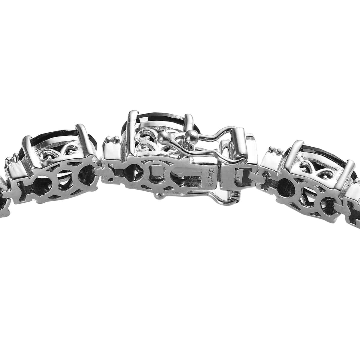 Thai Black Spinel and White Zircon Bracelet in Platinum Over Sterling Silver (7.25 In) 41.15 ctw image number 5