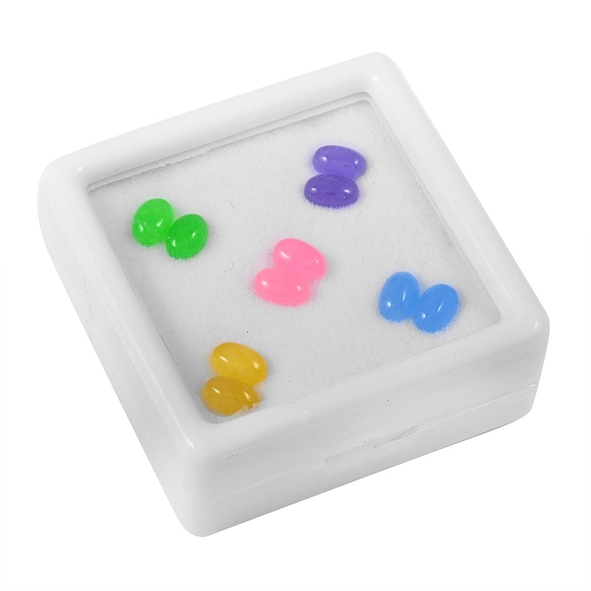 Multi Color Jade Set of 10 (D) (Ovl 6x4 mm) 4.74 ctw Loose Gemstone