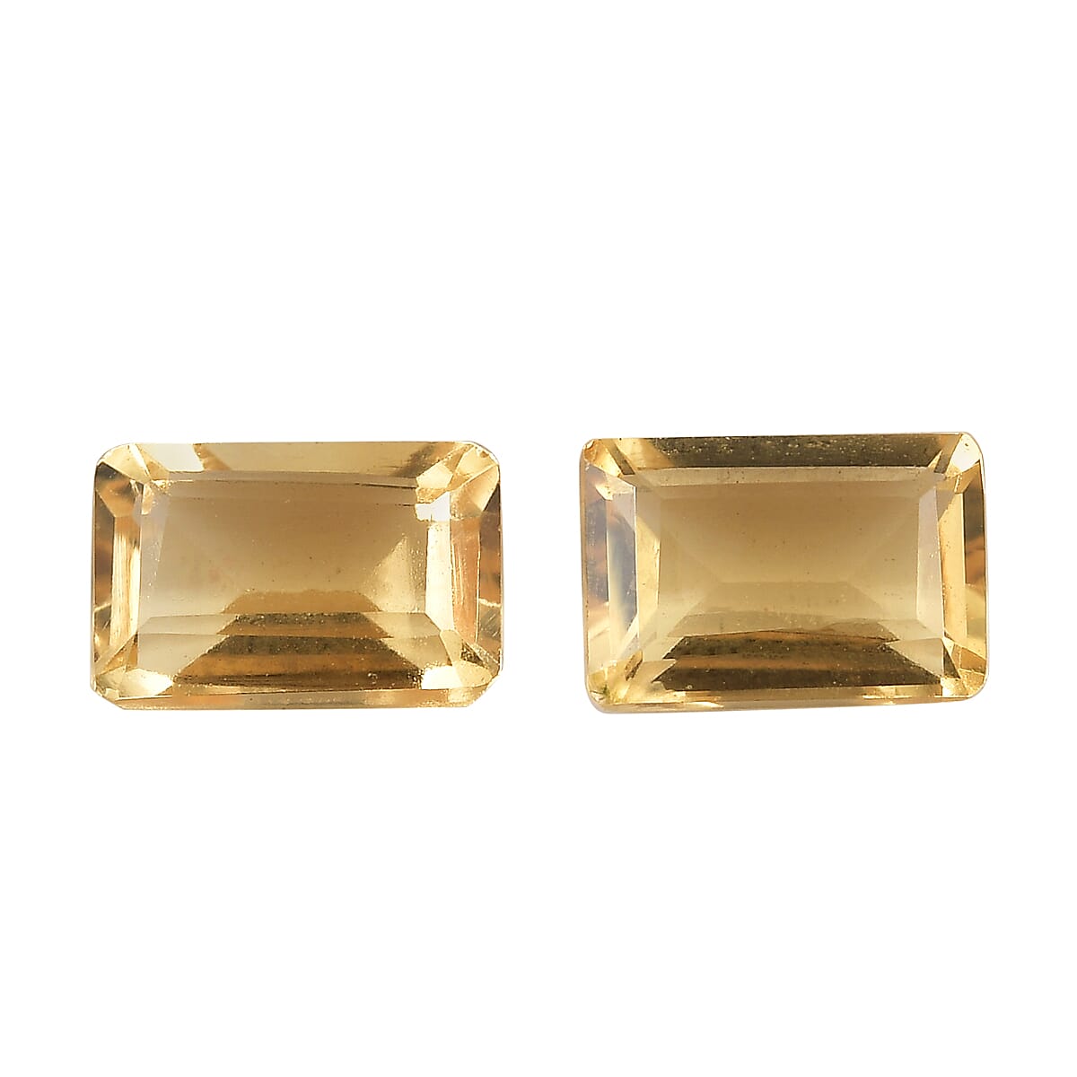 AA Brazilian Citrine Set of 2 (Oct 6x4 mm) 0.90 ctw Loose gemstone image number 0
