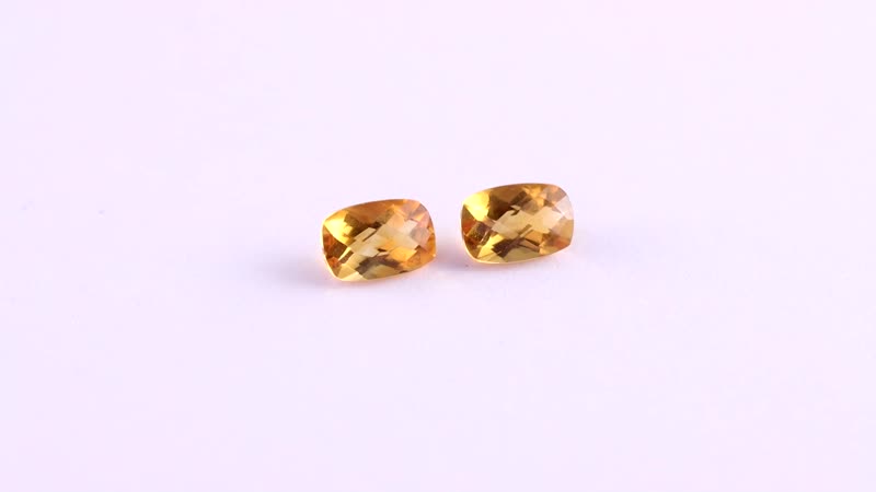 Serra Gaucha Citrine Set of 2 (Cush 6x4 mm) 0.88 ctw Loose Gemstone