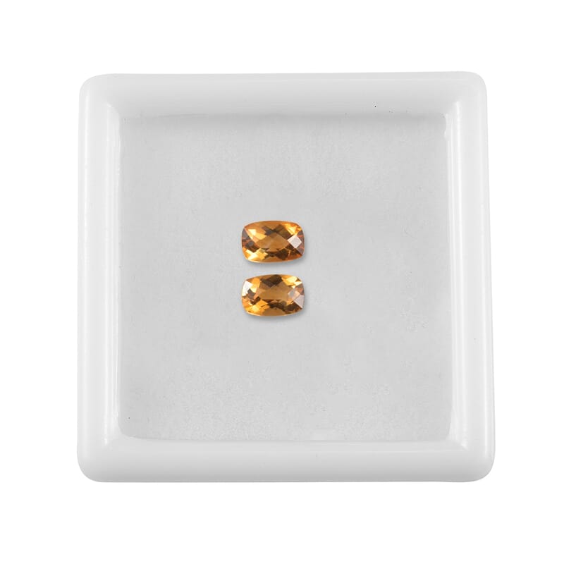 Serra Gaucha Citrine Set of 2 (Cush 6x4 mm) 0.88 ctw Loose Gemstone