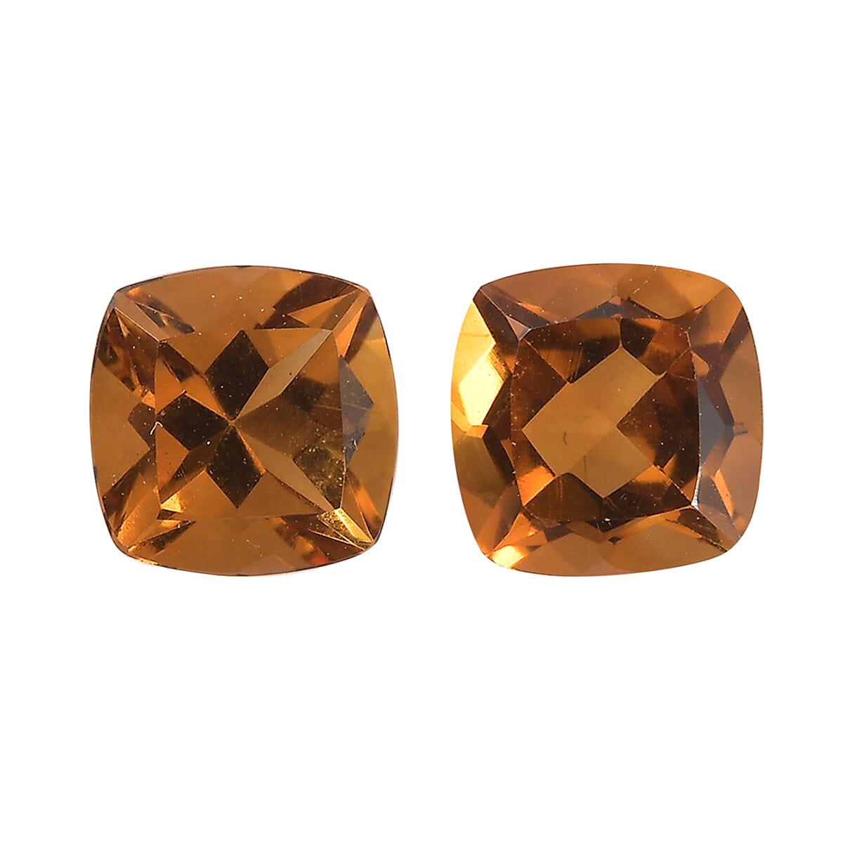 AA Serra Gaucha Citrine Set of 2 (Cush 6x6 mm) 1.51 ctw Loose Gemstone