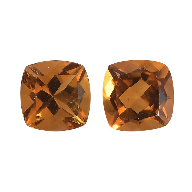 AA Serra Gaucha Citrine Set of 2 (Cush 6x6 mm) 1.51 ctw Loose Gemstone