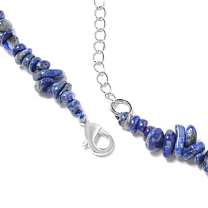 Lapis Lazuli 271.00 ctw Family Tree of Life Earrings and Pendant Necklace in Stainless Steel 18-20 Inches