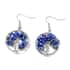 Lapis Lazuli Family Tree of Life Earrings and Pendant Necklace 18-20 Inches in Stainless Steel 271.00 ctw image number 4