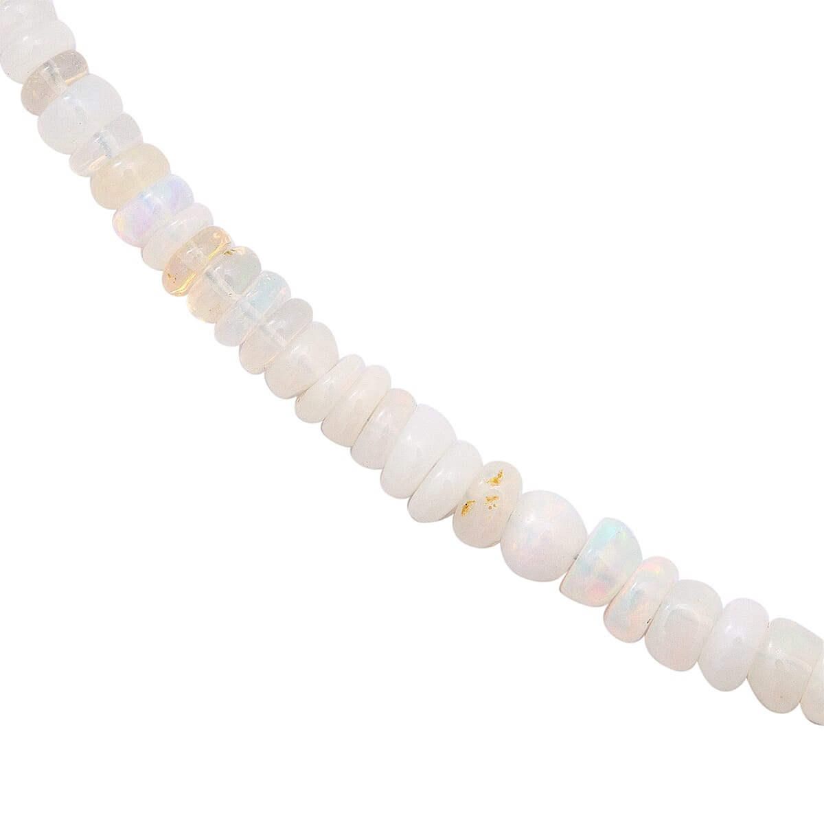 Ethiopian Welo Opal Roundel Bead Necklace 18 Inches in Sterling Silver 40.00 ctw image number 2