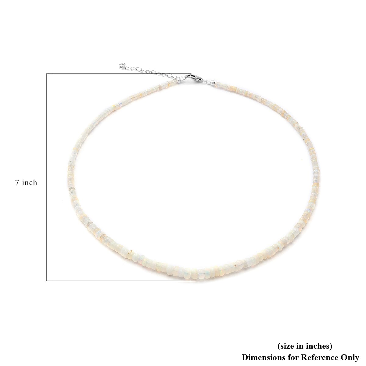 Ethiopian Welo Opal Roundel Bead Necklace 18 Inches in Sterling Silver 40.00 ctw image number 4