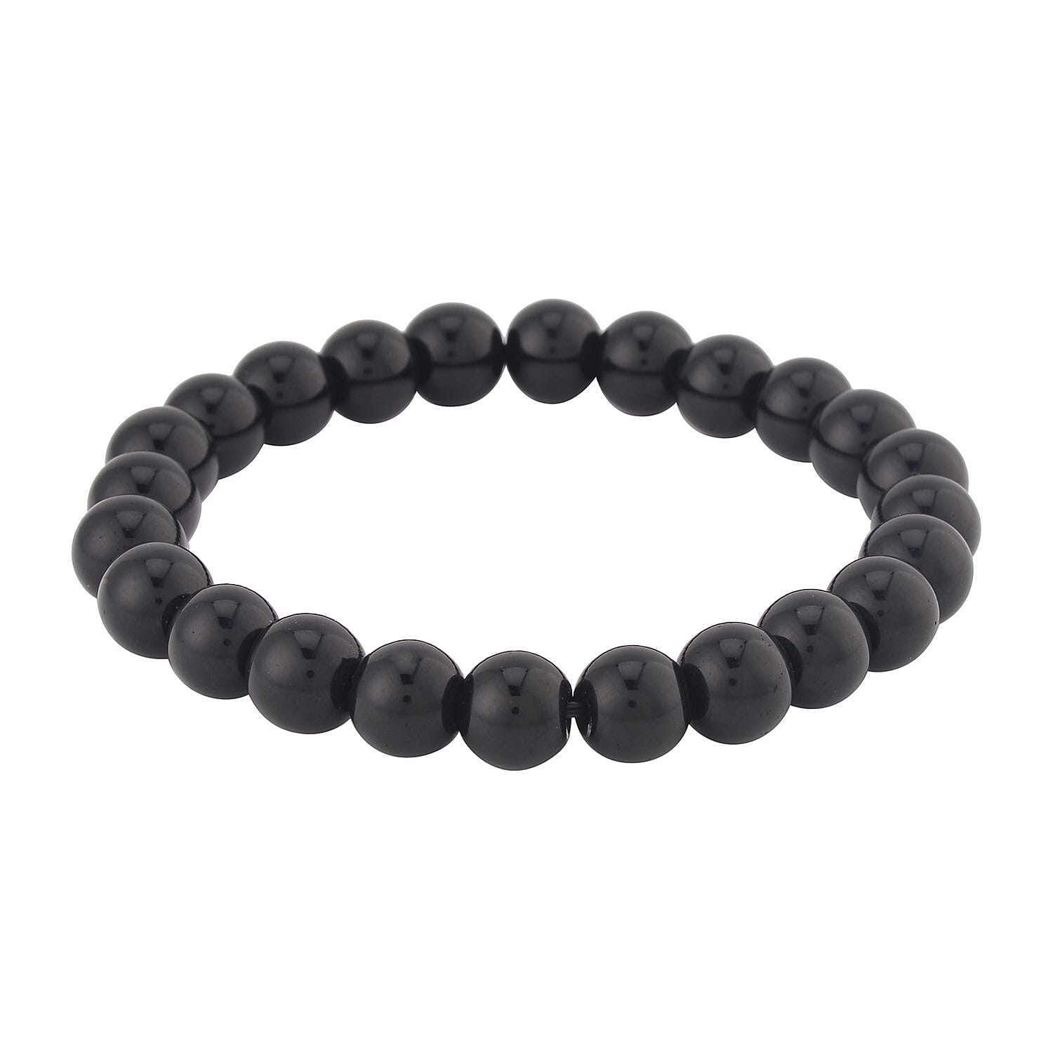 Set of 5 Black Onyx, Wooden Beaded and Faux Leather Best Friend Men's Bracelets in Silvertone (Stretch & Adjustable) 137.00 ctw