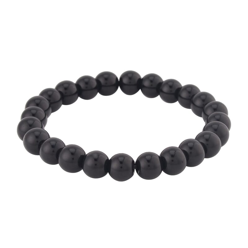 Set of 5 Black Onyx, Wooden Beaded and Faux Leather Best Friend Men's Bracelets in Silvertone (Stretch & Adjustable) 137.00 ctw