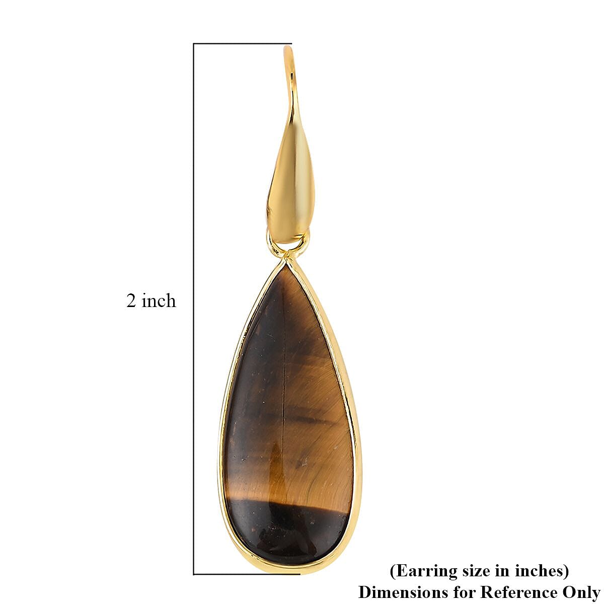Set of 2 Goldstone and Tiger's Eye Earrings in Goldtone & ION Plated Yellow Gold Stainless Steel 40.00 ctw