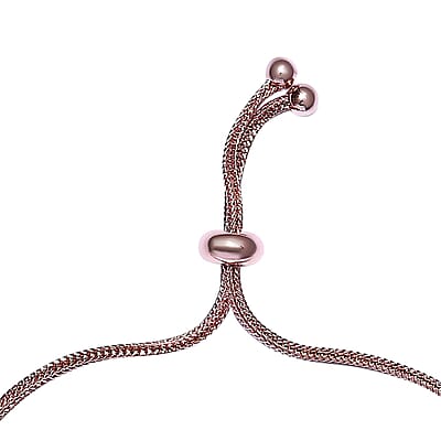 EverTrue Rose De France Amethyst Bolo Bracelet in 18K Rose Gold Plated, Adjustable Simulated Diamond Ball Bracelet For Women