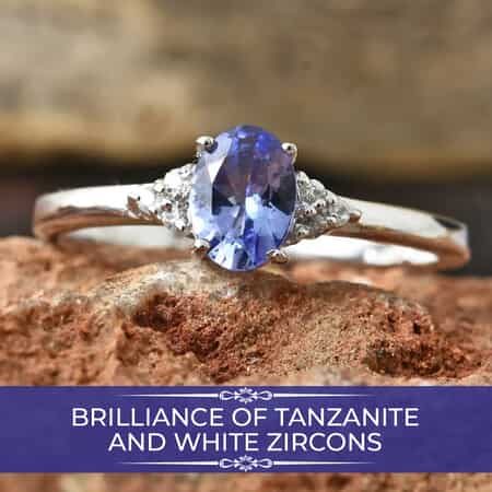 Ring in Platinum with a Tanzanite and Diamonds