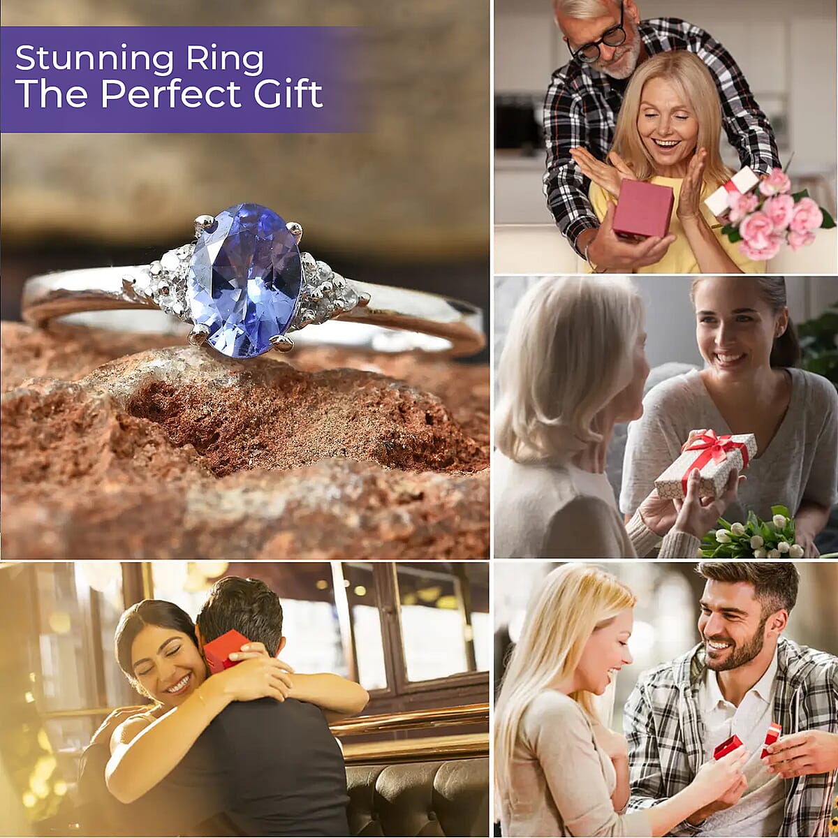 Tanzanite, Cambodian Zircon Ring in Platinum Over Sterling Silver, Fashion Rings For Women (Size 7.0) 1.10 ctw image number 3