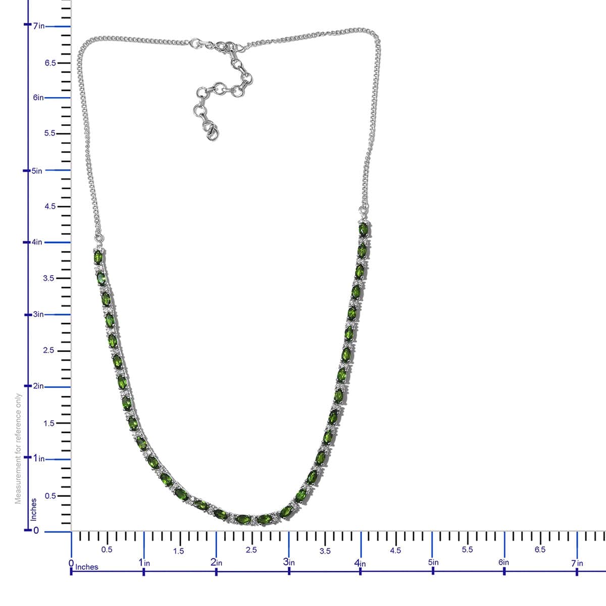 Chrome Diopside and Cambodian Zircon Necklace 18-20 Inches in Platinum Over Sterling Silver 8.80 ctw image number 4