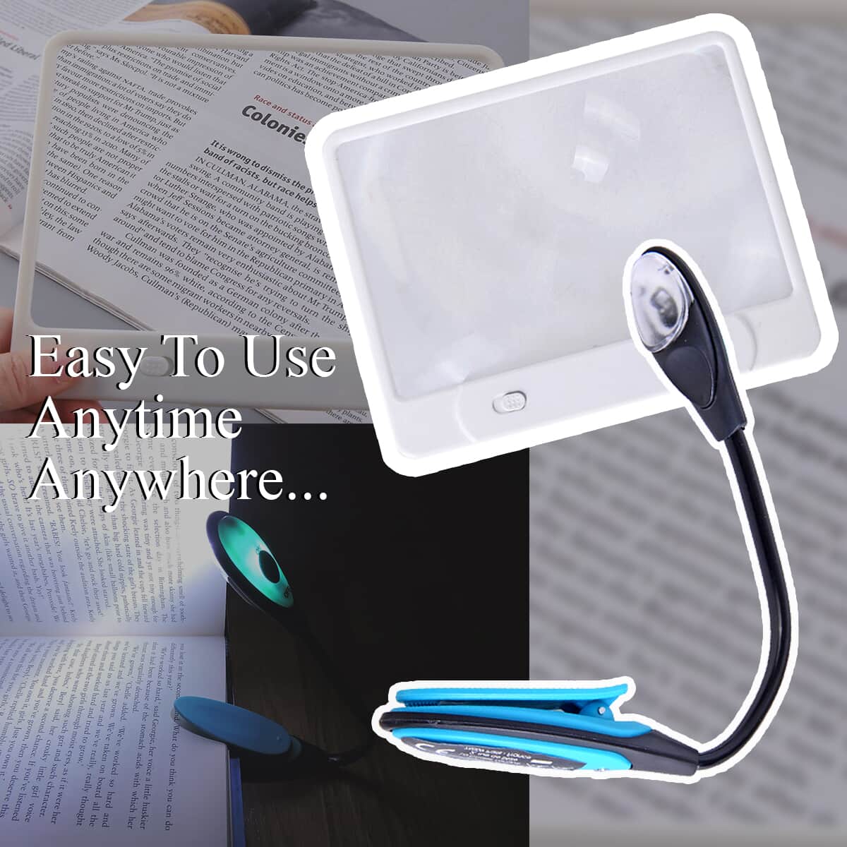 LED 3X Magnifier and Flex Book Lamp Clip image number 4
