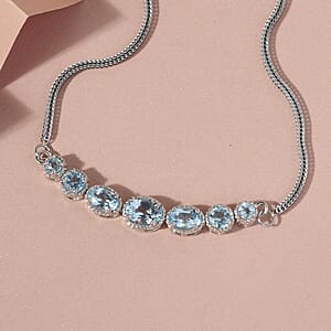 EverTrue Sky Blue Topaz 2.90 ctw Bolo Bracelet in Platinum Bond