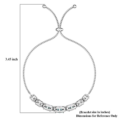 EverTrue Sky Blue Topaz 2.90 ctw Bolo Bracelet in Platinum Bond