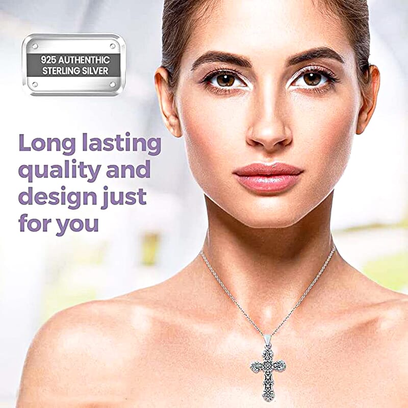 925 Sterling Silver Cross Pendant without Chain, Cross Religious Pendant without Chain, Jewelry Gifts For Women