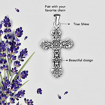 925 Sterling Silver Cross Pendant without Chain, Cross Religious Pendant without Chain, Jewelry Gifts For Women