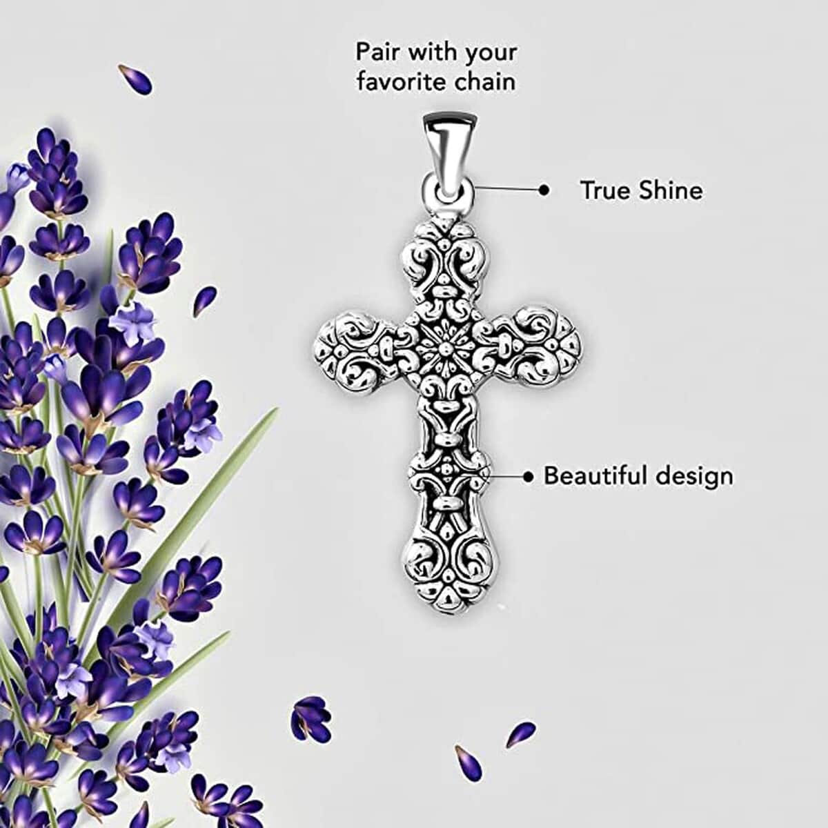 925 Sterling Silver Cross Pendant, Cross Religious Pendant, Jewelry Gifts For Women image number 5