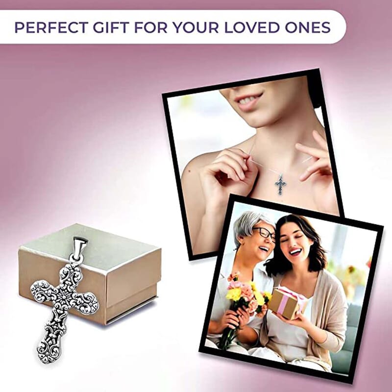 925 Sterling Silver Cross Pendant without Chain, Cross Religious Pendant without Chain, Jewelry Gifts For Women