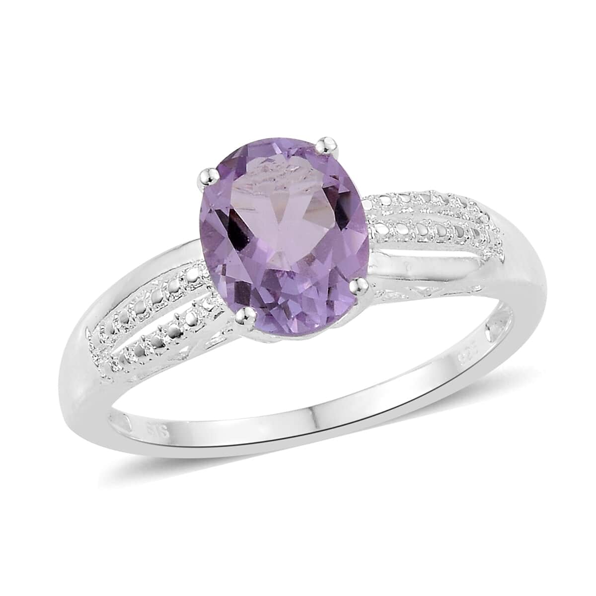 Rose De France Amethyst Solitaire Ring in Sterling Silver (Size 10.0) 2.35 ctw image number 0
